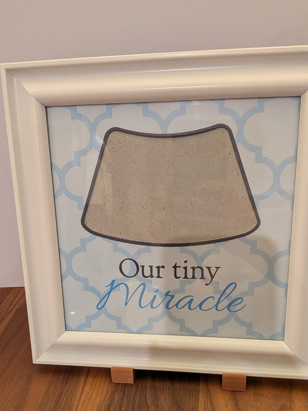 Our Tiny Miracle Baby Keepsake Ultrasound Frame- Blue and White